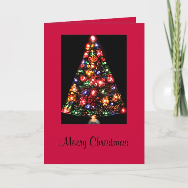 Cartes Pour Fêtes Annuelles Arbre de Noël éclairé (Devant)