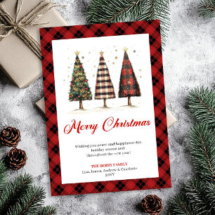 Cartes Pour Fêtes Annuelles Arbre de Noël élégant léopard Numérique Fêtes de f