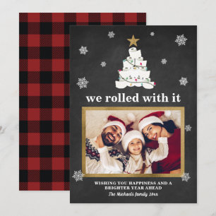 Cartes Pour Fêtes Annuelles Arbre de Noël en Papier Toilette Photo Drôle Plaid