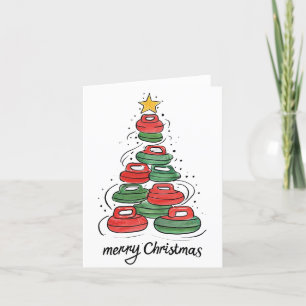 Cartes Pour Fêtes Annuelles Arbre de Noël en pierre de curling