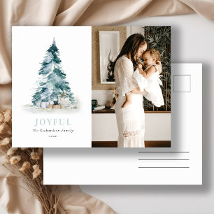 Cartes Pour Fêtes Annuelles Arbre de Noël en pin aquarelle Jotful Cadeau Photo