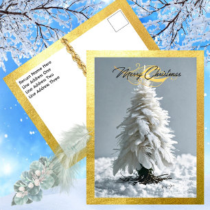 Cartes Pour Fêtes Annuelles Arbre de Noël en plumes modernes