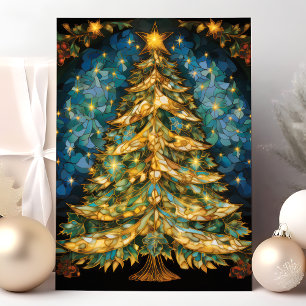 Cartes Pour Fêtes Annuelles Arbre de Noël en verre tendu