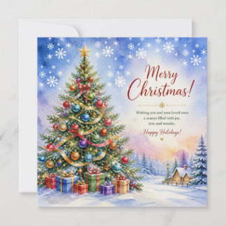 Cartes Pour Fêtes Annuelles Arbre de Noël et cottage festifs