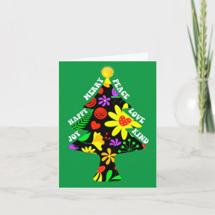 Cartes Pour Fêtes Annuelles Arbre de Noël Floral Rétro sur Mesure
