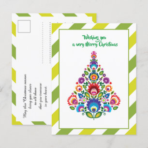 Cartes Pour Fêtes Annuelles 🎄'arbre de Noël folklore vert Vacances