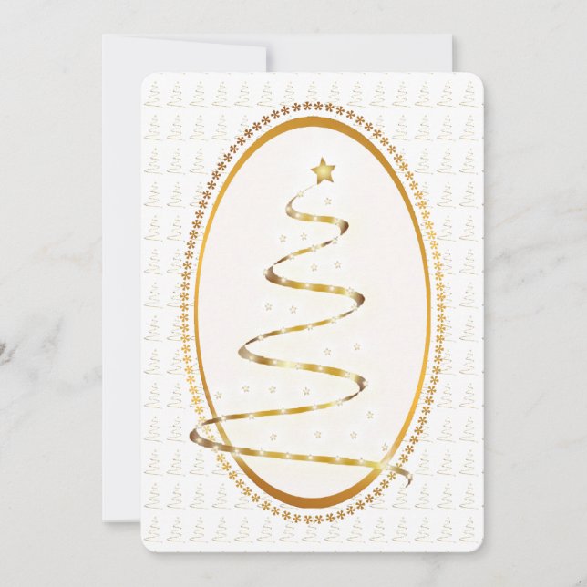 Cartes Pour Fêtes Annuelles Arbre de Noël Golden Look Rubon (Devant)
