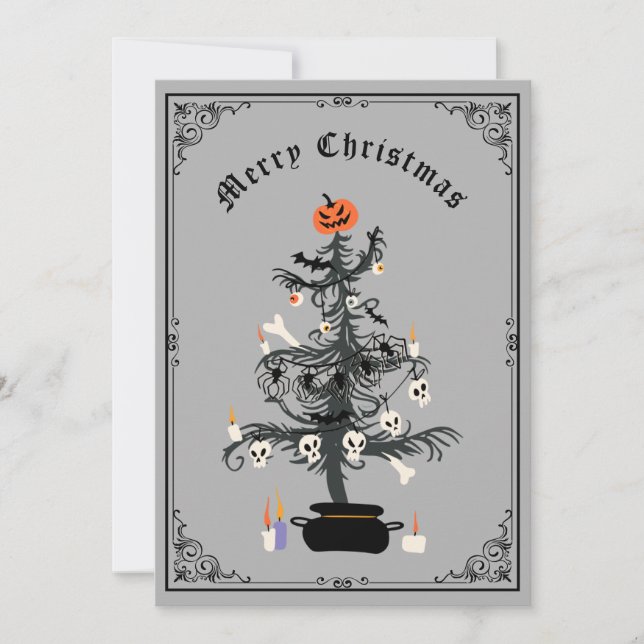 Cartes Pour Fêtes Annuelles Arbre de Noël gothique (Devant)