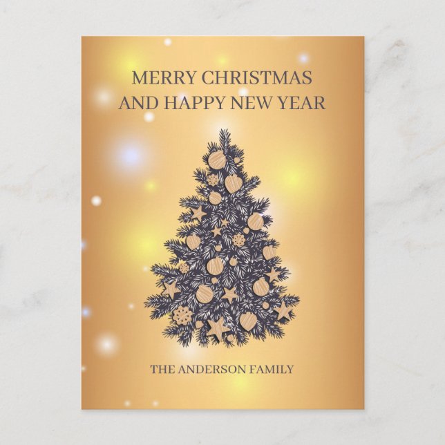 Cartes Pour Fêtes Annuelles Arbre De Noël Gris Et Beige (Devant)