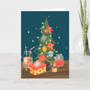 Cartes Pour Fêtes Annuelles Arbre de Noël hybride