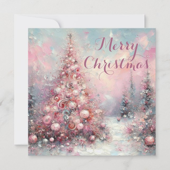 Cartes Pour Fêtes Annuelles Arbre de Noël impressionniste (Devant)