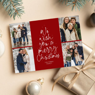 Cartes Pour Fêtes Annuelles Arbre de Noël joyeux amusement quatre collage de p