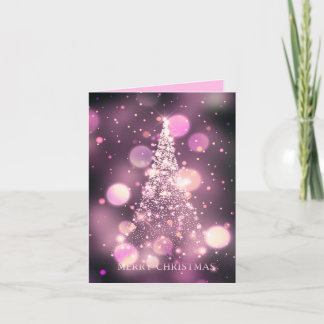 Cartes Pour Fêtes Annuelles Arbre de Noël joyeux Bokeh scintillant