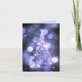 Cartes Pour Fêtes Annuelles Arbre de Noël joyeux Bokeh scintillant