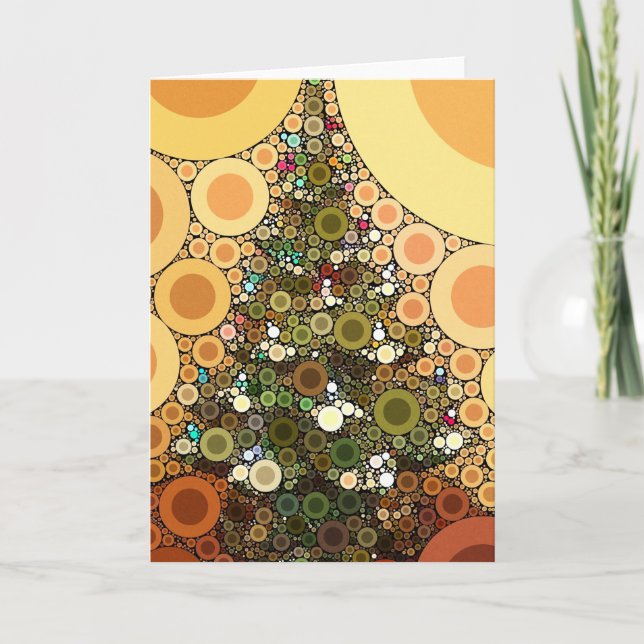 Cartes Pour Fêtes Annuelles Arbre de Noël Joyeux Fêtes Cercle Mosaïque (Devant)