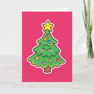 Cartes Pour Fêtes Annuelles Arbre de Noël Kawaii