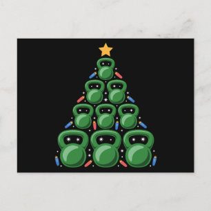 Cartes Pour Fêtes Annuelles Arbre de Noël Kettlebell Gym Fitness Entraînement