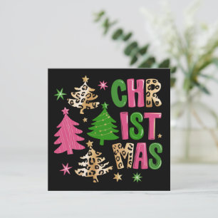 Cartes Pour Fêtes Annuelles Arbre de Noël Léopard Prépa Joyeux & Lumineux 
