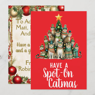 Cartes Pour Fêtes Annuelles Arbre de Noël Leopard Spot On