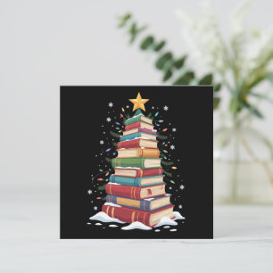 Cartes Pour Fêtes Annuelles Arbre de Noël Livre Amoureux des livres Enseignant
