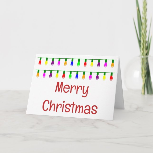 Cartes Pour Fêtes Annuelles Arbre de Noël Lumières Moderne Funky Paroles Perso (Devant)