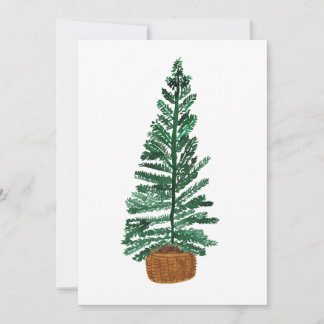 Cartes Pour Fêtes Annuelles Arbre de Noël minimaliste aquarelle