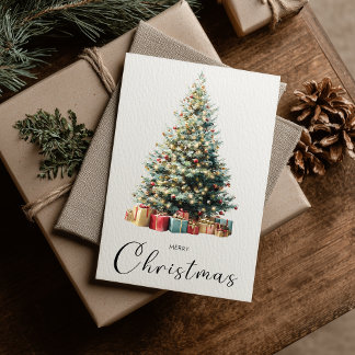 Cartes Pour Fêtes Annuelles Arbre de Noël Minimaliste Vintage Joyeux Noël