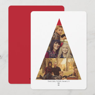 Cartes Pour Fêtes Annuelles Arbre de Noël moderne 3 Photo Holiday Grey