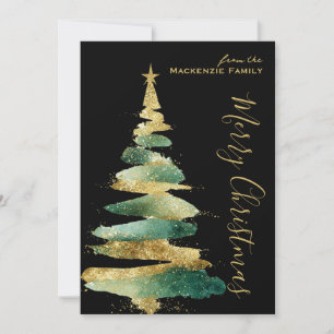Cartes Pour Fêtes Annuelles Arbre de Noël Moderne Abstrait Photo Personnalisée