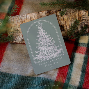 Cartes Pour Fêtes Annuelles Arbre de Noël moderne Arbre de croquis Arche non p