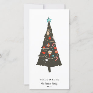 Cartes Pour Fêtes Annuelles Arbre de Noël moderne du milieu du siècle
