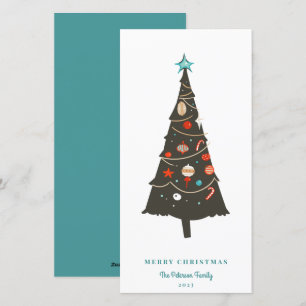 Cartes Pour Fêtes Annuelles Arbre de Noël moderne du milieu du siècle