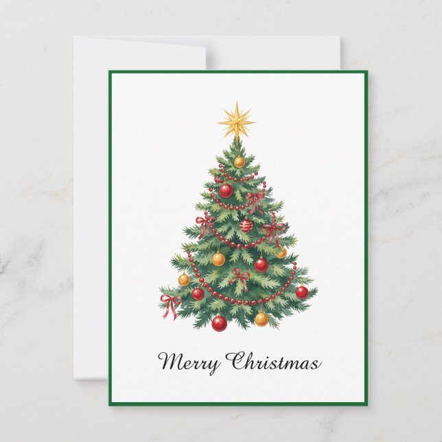 Cartes Pour Fêtes Annuelles Arbre de Noël Moderne Élégant Non Photographique (Devant)
