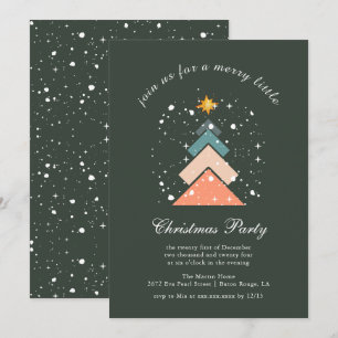 Cartes Pour Fêtes Annuelles Arbre de Noël moderne et tendance à la neige