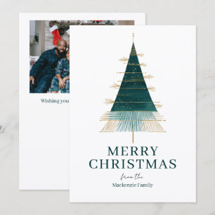 Cartes Pour Fêtes Annuelles Arbre de Noël Moderne Photo Personnalisée