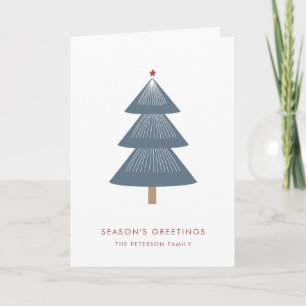 Cartes Pour Fêtes Annuelles Arbre de Noël moderne Red Star Simple Holiday Car