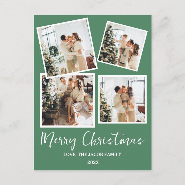 Cartes Pour Fêtes Annuelles Arbre de Noël moderne simple Famille 4 Photo (Devant)