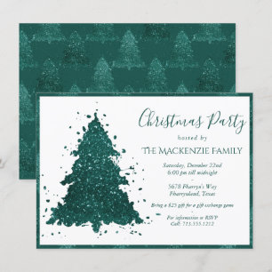 Cartes Pour Fêtes Annuelles Arbre de Noël Moody   Dark Midnight Turquoise Part