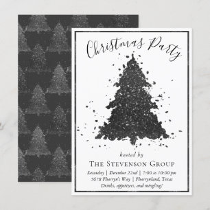 Cartes Pour Fêtes Annuelles Arbre de Noël Moody   Onyx Silvery Black Party