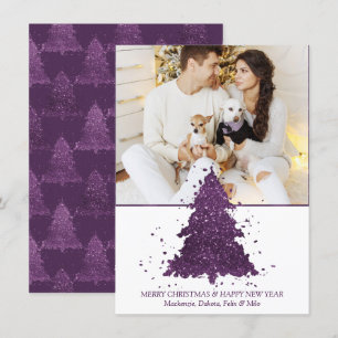 Cartes Pour Fêtes Annuelles Arbre de Noël Moody   Photo Plum profond violet
