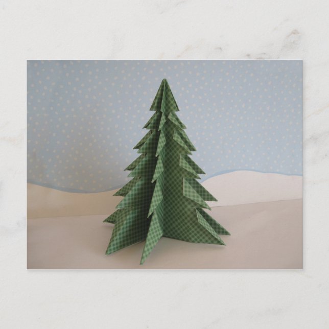 Cartes Pour Fêtes Annuelles Arbre de Noël Origami (Devant)