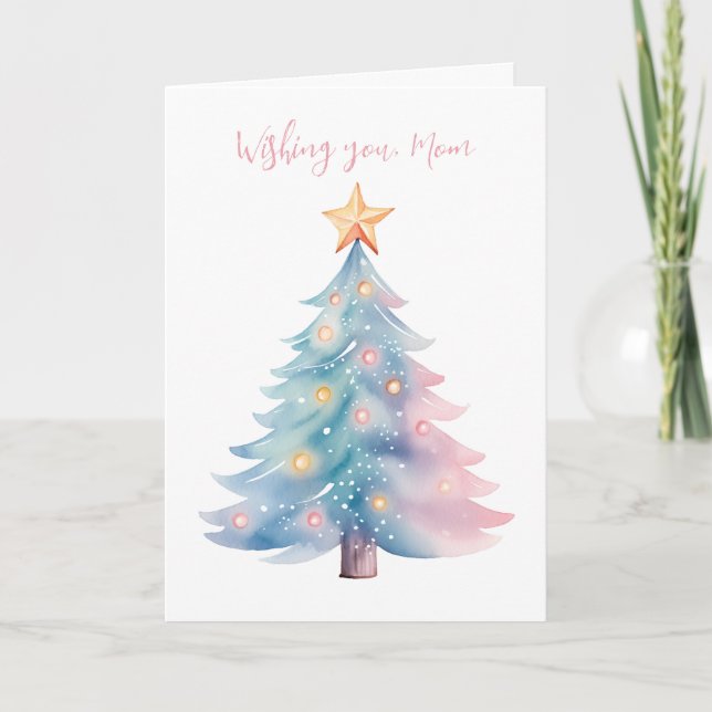 Cartes Pour Fêtes Annuelles Arbre de Noël Pastel (Devant)