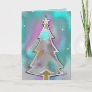 Cartes Pour Fêtes Annuelles Arbre de Noël Pastel Moderne