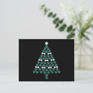 Cartes Pour Fêtes Annuelles Arbre de Noël Patte de Chien Cadeau de Noël Mignon