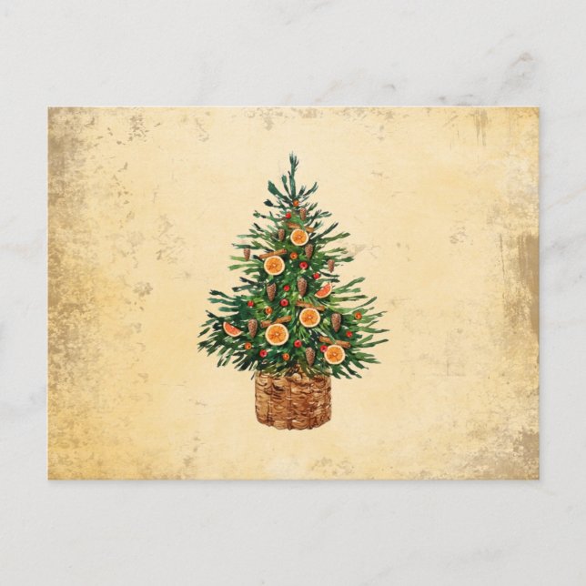 Cartes Pour Fêtes Annuelles Arbre de Noël Pays Traditionnel Salutation simple (Devant)