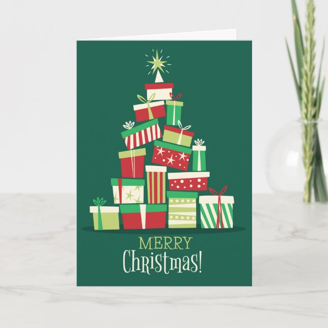 Cartes Pour Fêtes Annuelles Arbre de Noël personnalisable fabriqué à partir de (Devant)