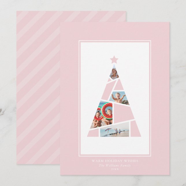 Cartes Pour Fêtes Annuelles Arbre de Noël photo minime (Devant / Derrière)