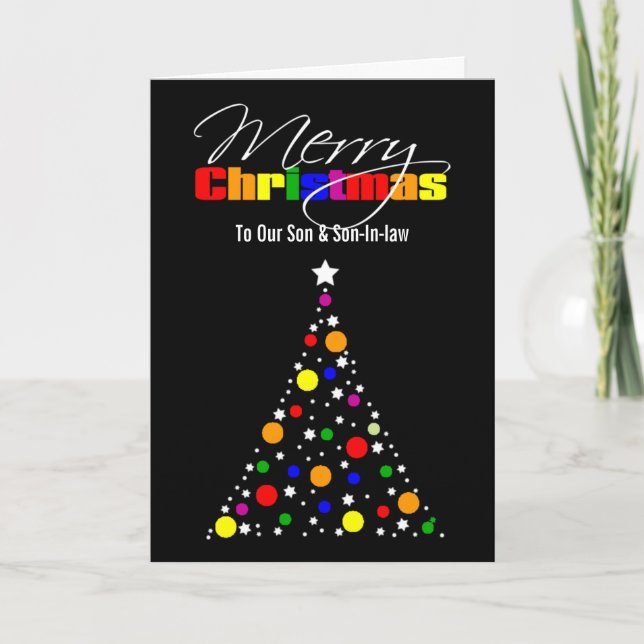 Cartes Pour Fêtes Annuelles Arbre de Noël Rainbow (Devant)