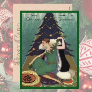 Cartes Pour Fêtes Annuelles Arbre de Noël Rétro Mode Art Déco