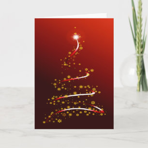 CARTES POUR FÊTES ANNUELLES ARBRE DE NOËL ROUGE SPARKLE